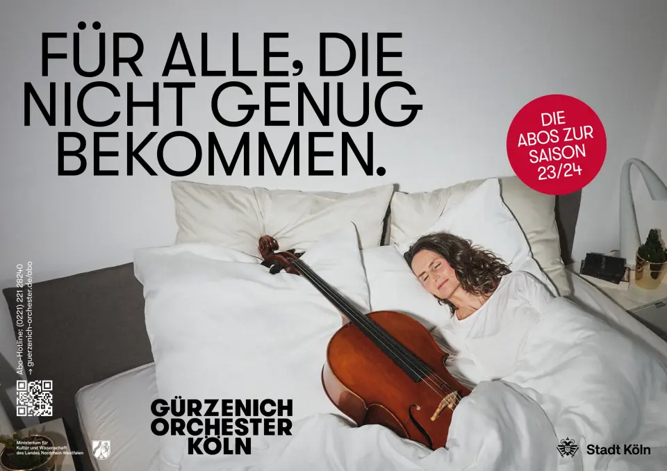 Kampagnenmotiv des Gürzenich-Orchesters mit Cello