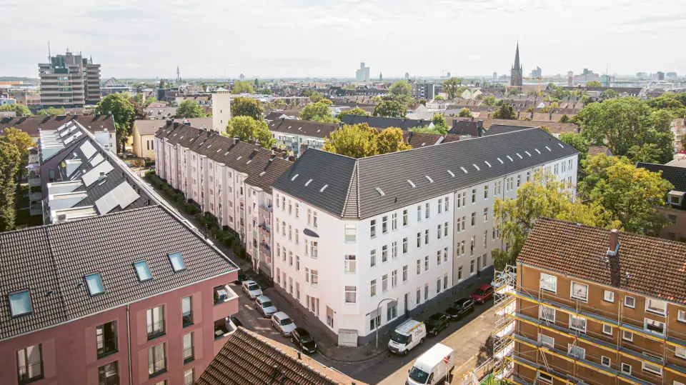 Luftbild einer Wohnanlage der GWG zu Köln